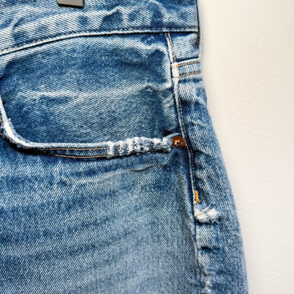 Agolde Parker denim shorts high rise distressed cutoff jean shorts western beach - Picture 9 of 11